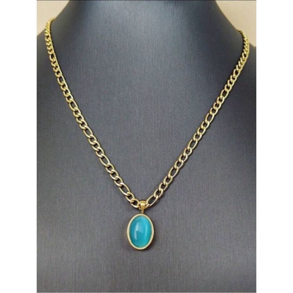 Blue crystal necklace Q1020